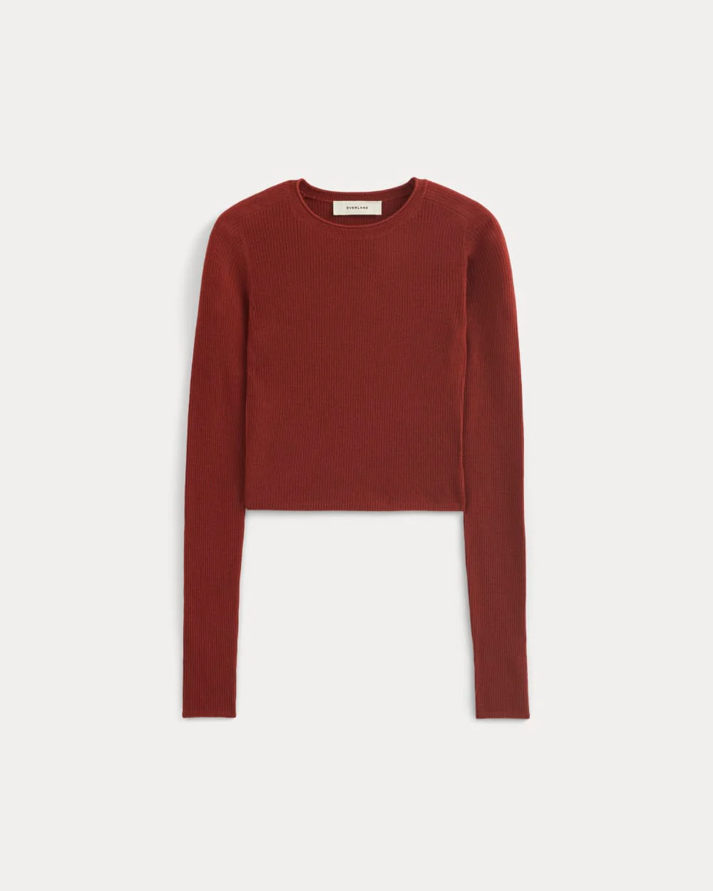 The Cropped Crew Top in Ultrafine Merino | Merlot