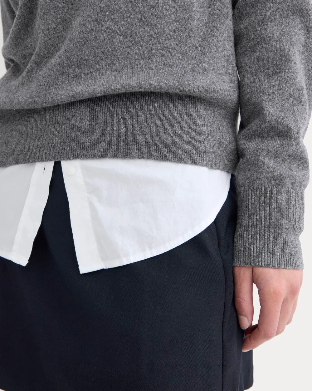 Cashmere Slim Crew Sweater | Heather Charcoal