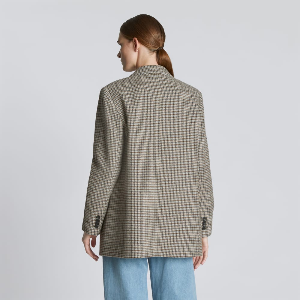 The Oversized Blazer in Wool | Pewter Houndstooth