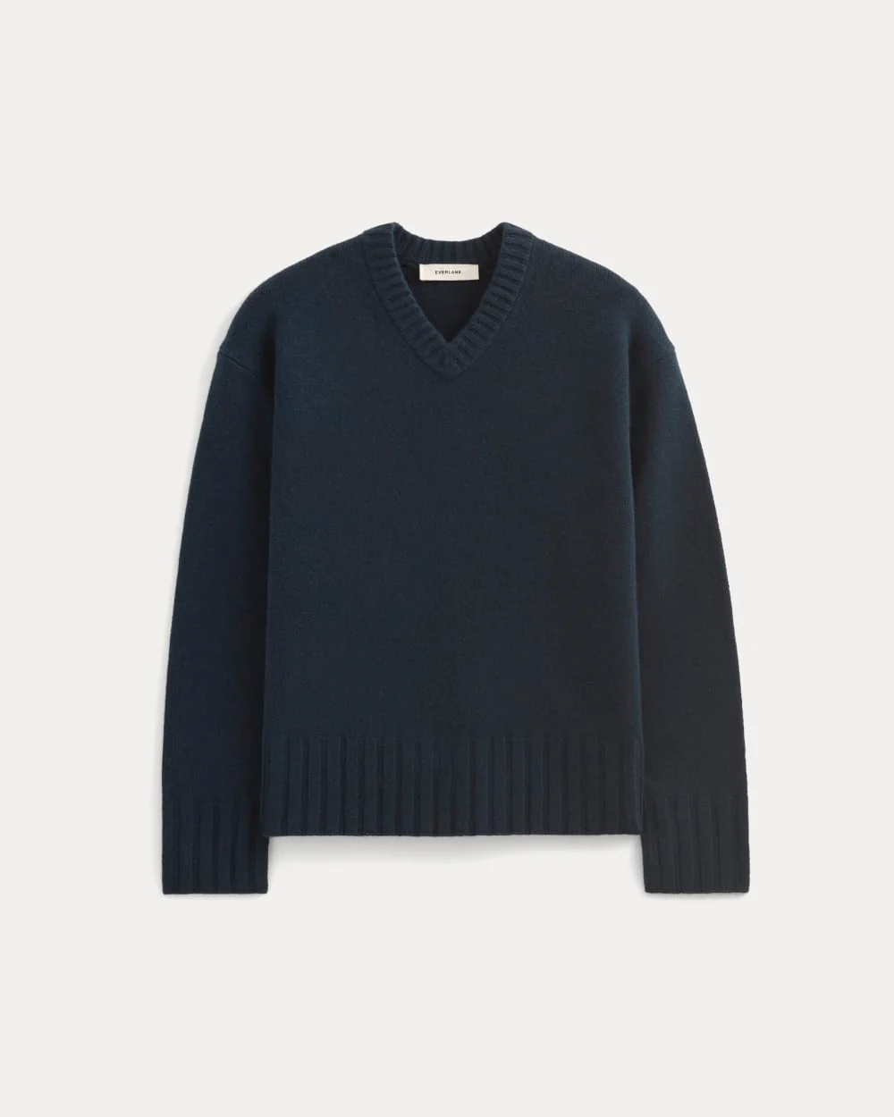 V-Neck Sweater in Extrafine Luxe Merino | Navy