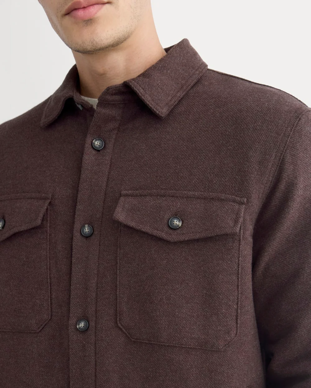 Heavyweight Waffle Twill Overshirt | Heather Earth Brown