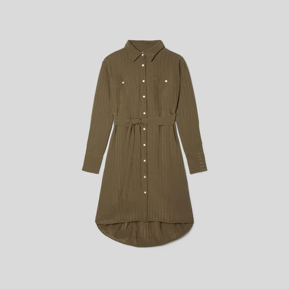 The City Stripe Draped Shirt Dress | Beech