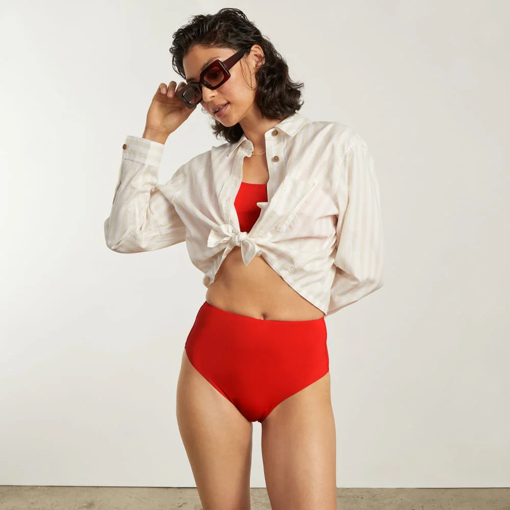 The High-Rise Hipster Bottom | Bright Red