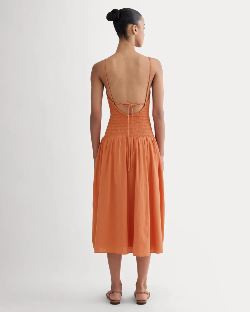 The Gauze Open-Back Dress | Soft Orange