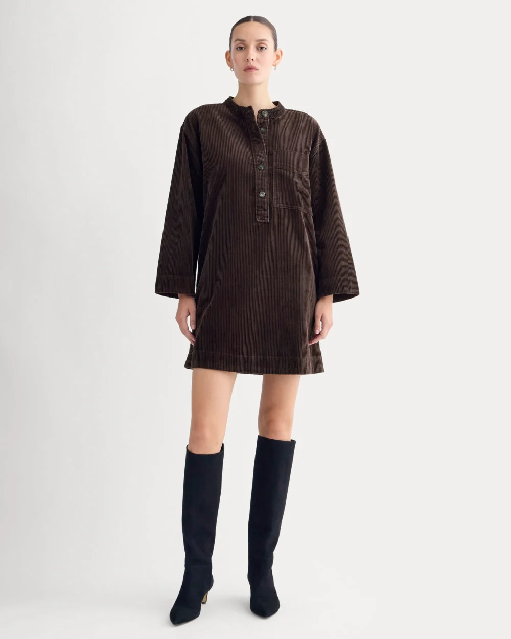 The Corduroy Mini Dress | Dark Chocolate