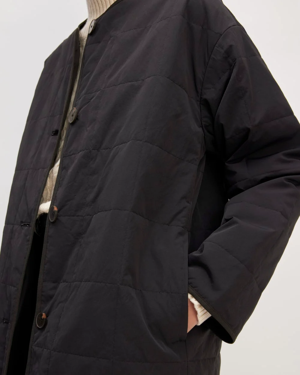 The ReNew Quilted Long Liner | Black