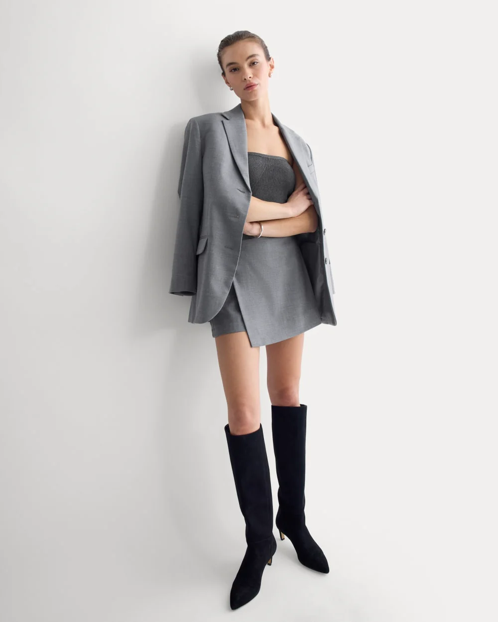 Knit Tube Top | Heathered Soot