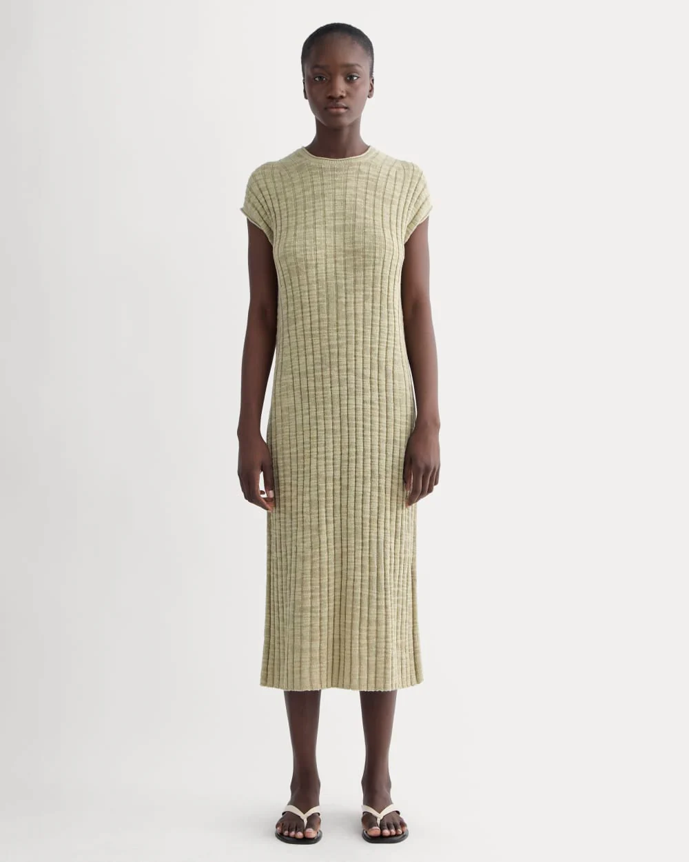 The Column Dress in Cotton Linen | Eucalyptus