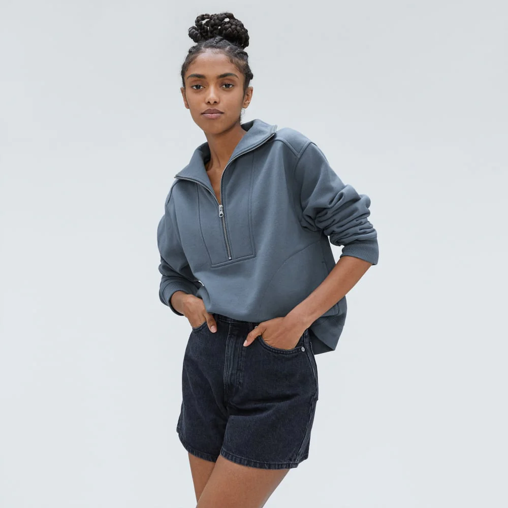 The Track Half-Zip | Faded Blue