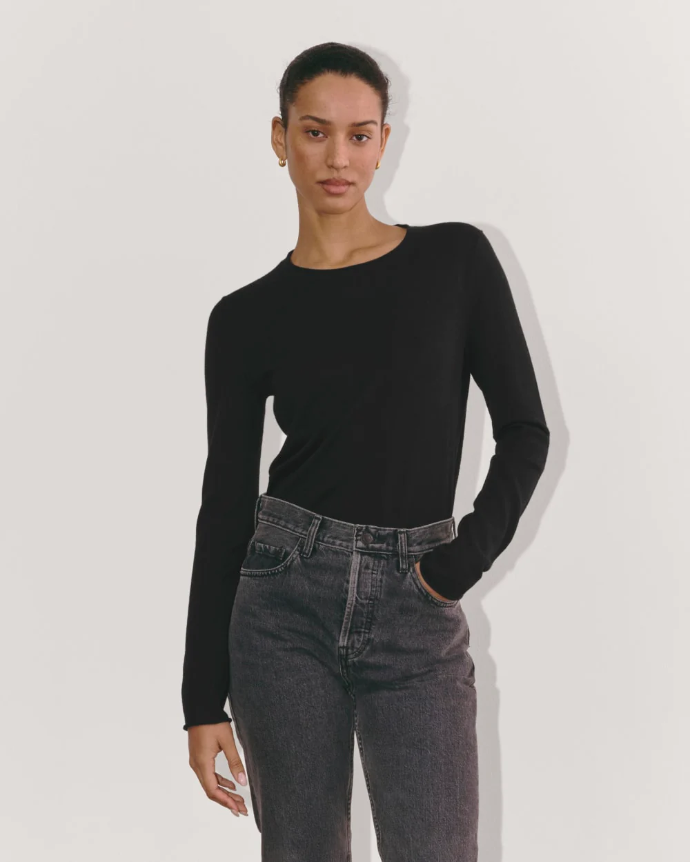 The Crew in Cotton Cashmere | Black