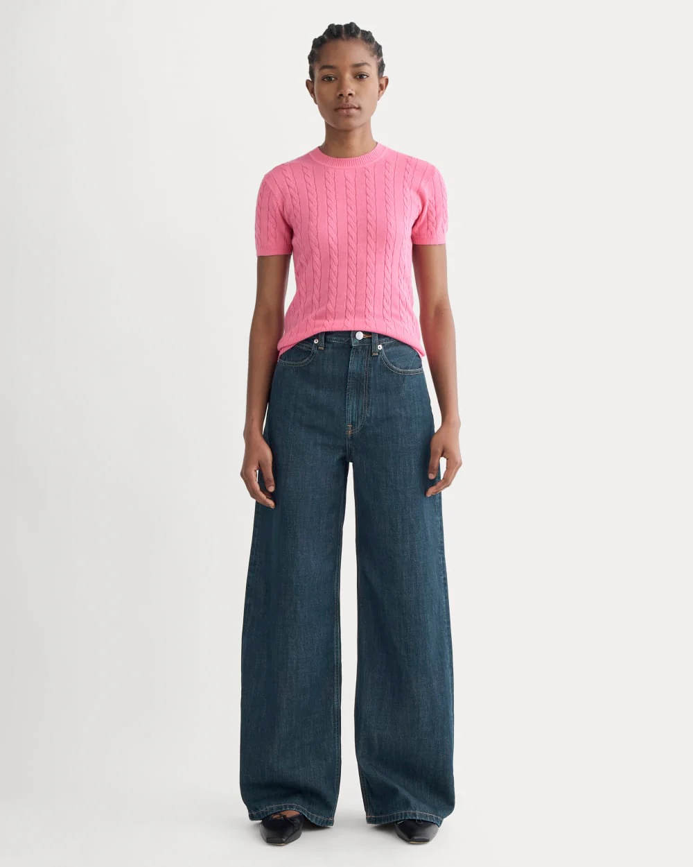 The Cable Crew in Cotton Cashmere | Deep Pink