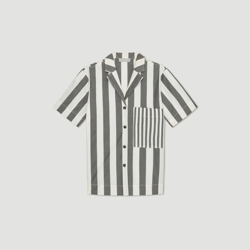 The Poplin Shirt | Bone / Black