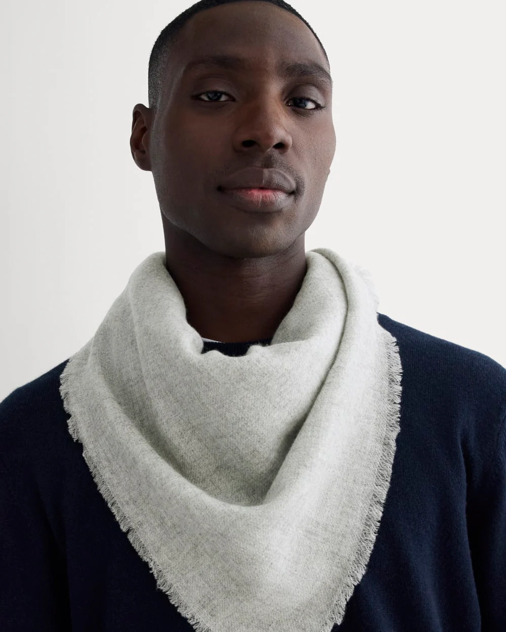 The Cashmere Feather Scarf | Heathered Grey