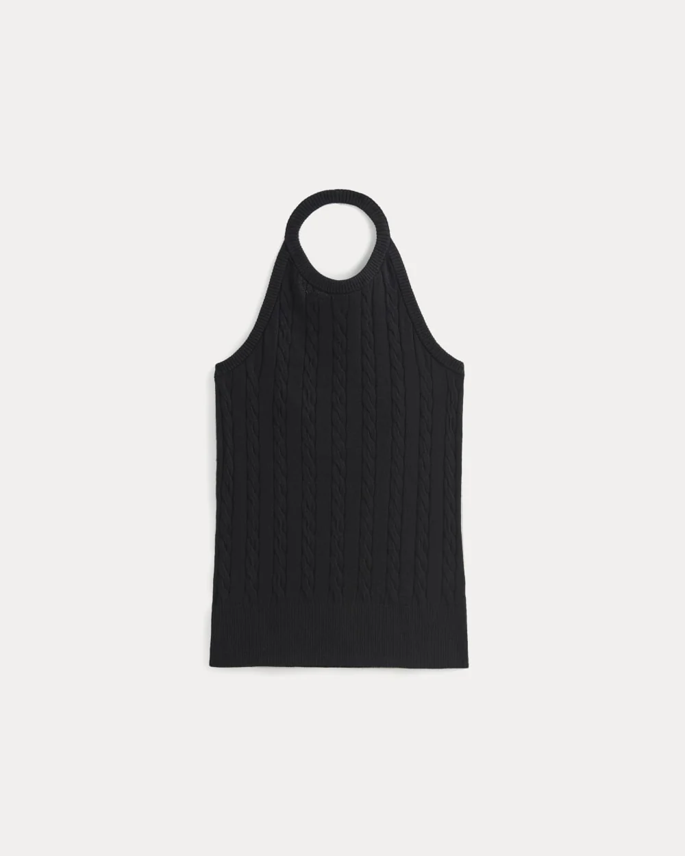 The Cable Halter in Cotton Cashmere | Black
