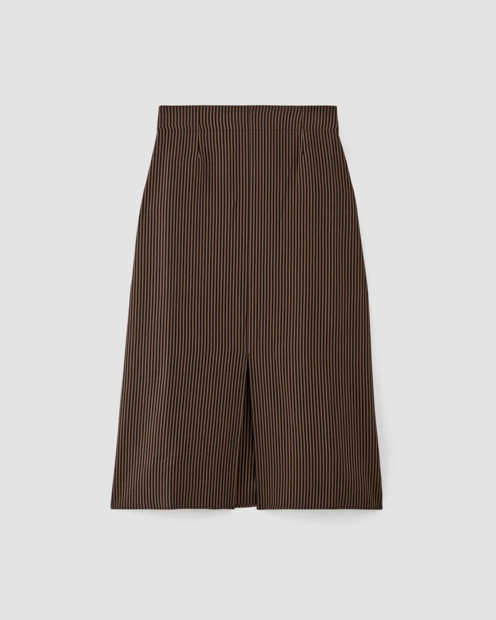 The Mini Jacquard Stripe Slip Skirt | Cocoa / Black