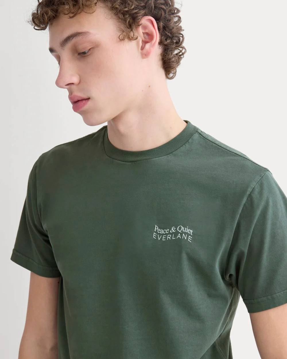 Everlane x Peace & Quiet Graphic Logo Tee | Pine