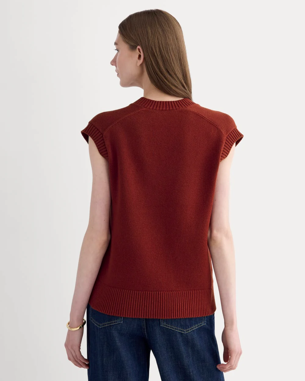 The Boxy Vest in Everyday Cotton | Merlot