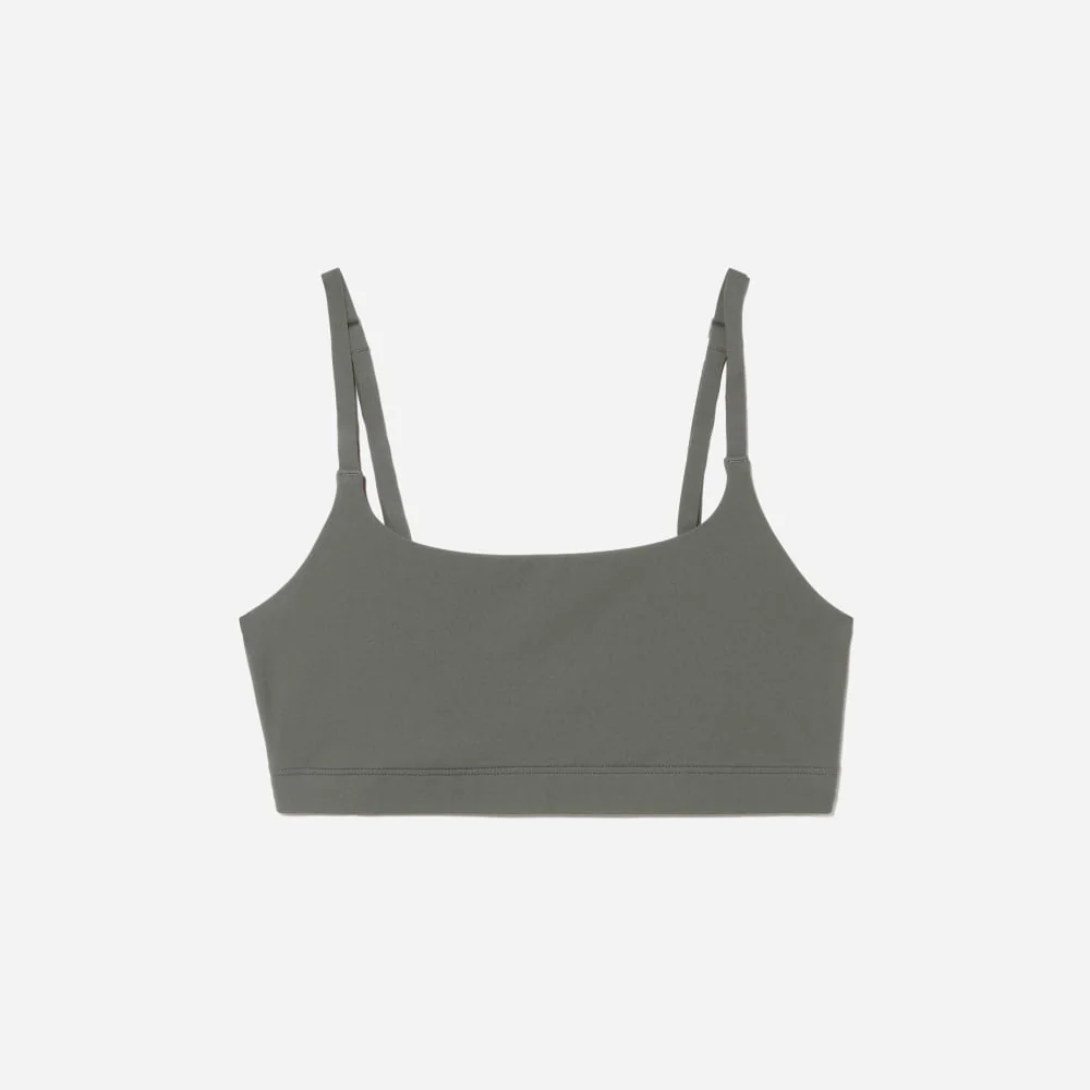 The Invisible Square-Neck Bralette | Pewter Green