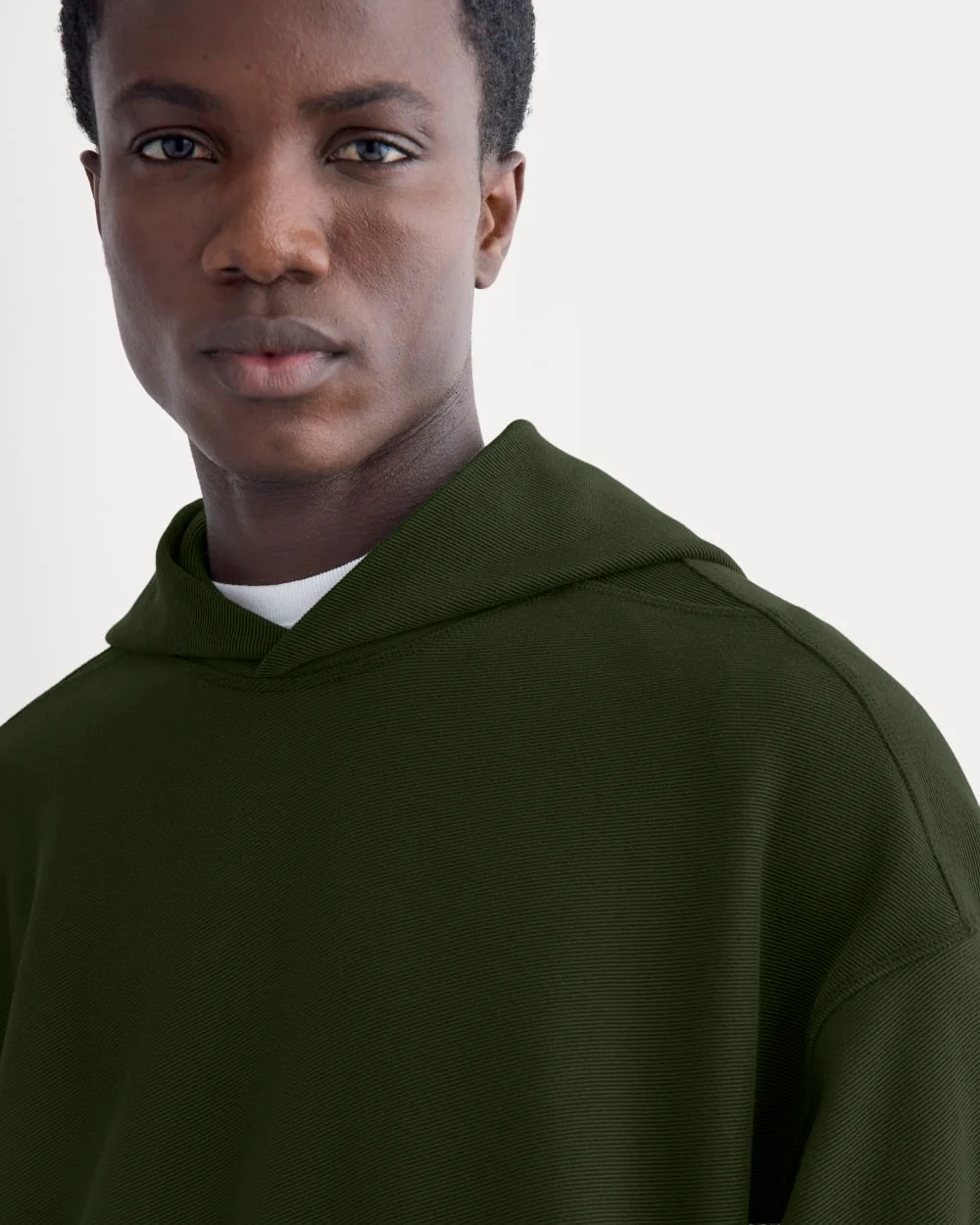Twill Terry Jacquard Hoodie | Dark Forest