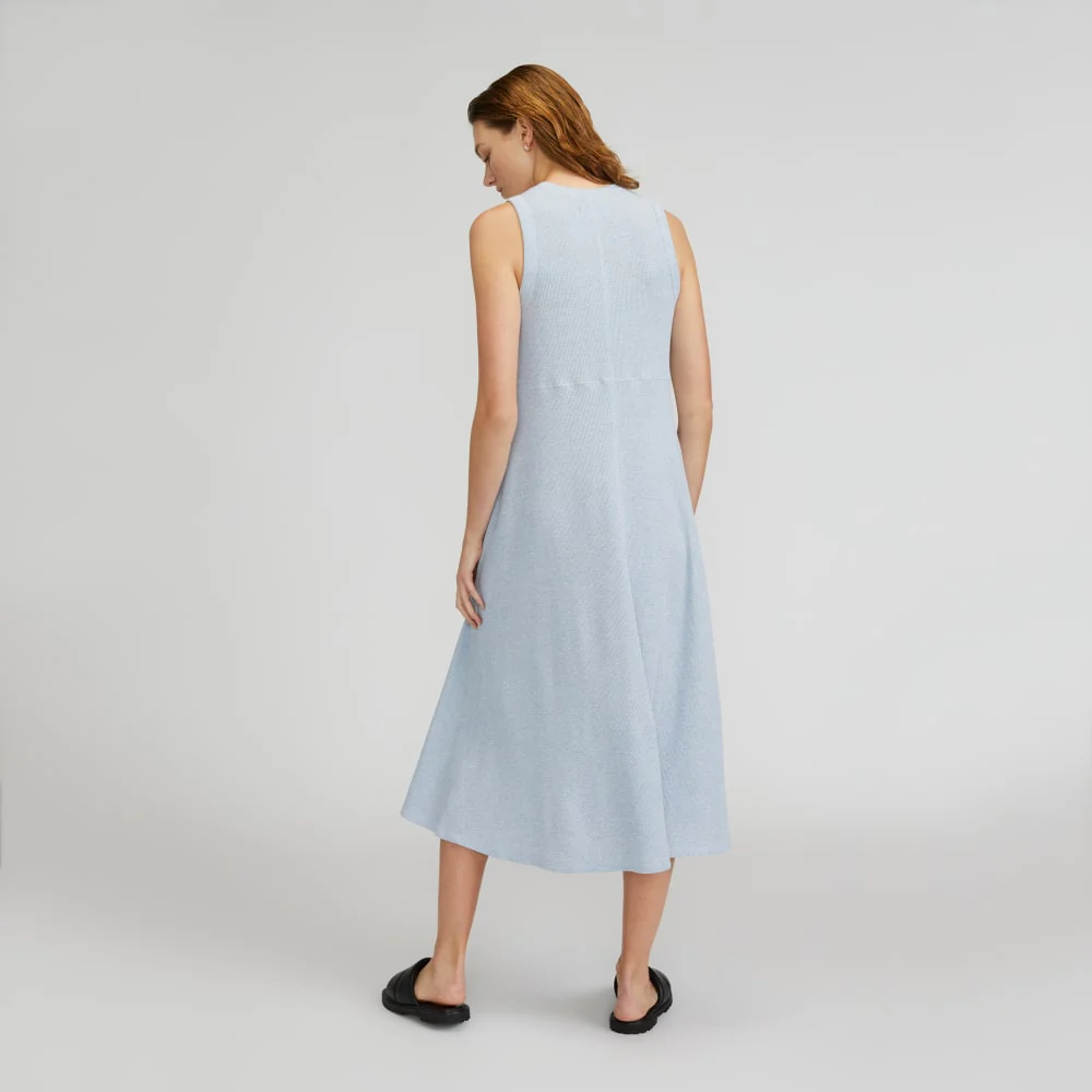 The  Organic Cotton Waffle Tank Dress | Heathered Periwinkle