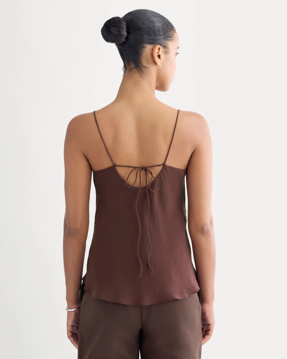 The Tie Back Cami in Washable Silk | Deep Plum