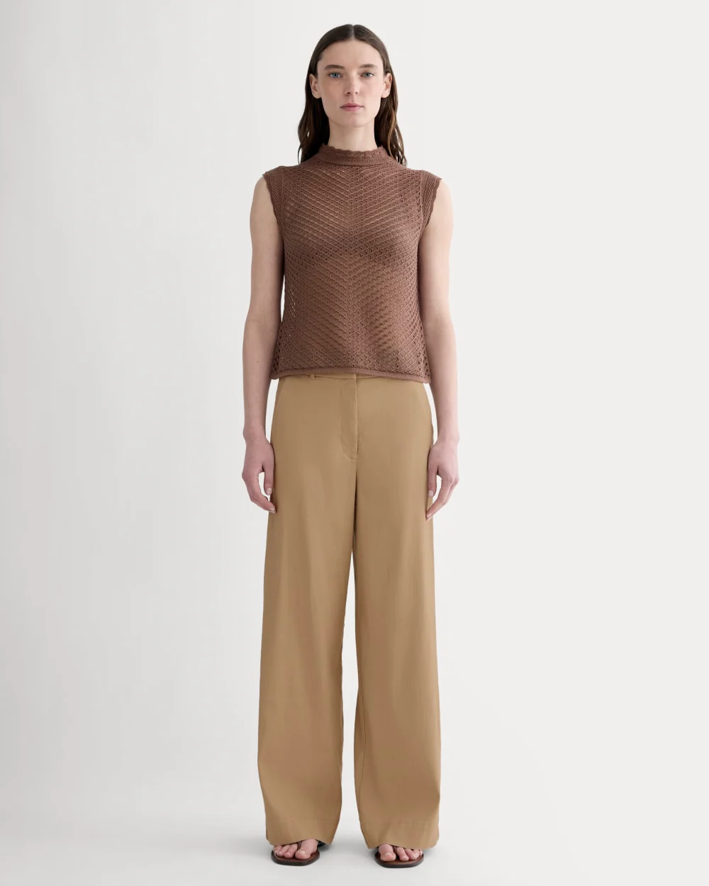 The Lace Knit Tank | Mocha