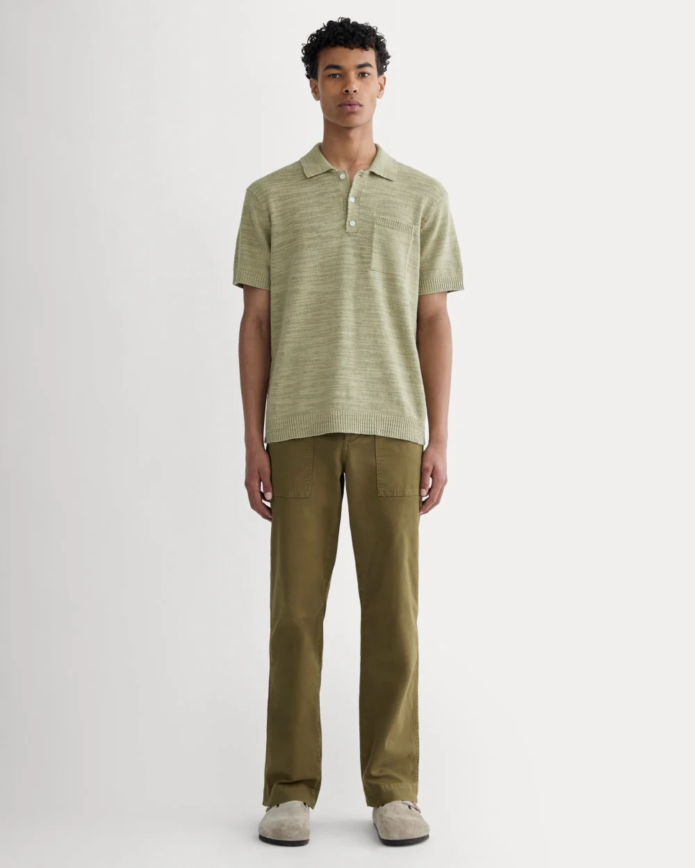 The Cotton Linen Polo | Eucalyptus