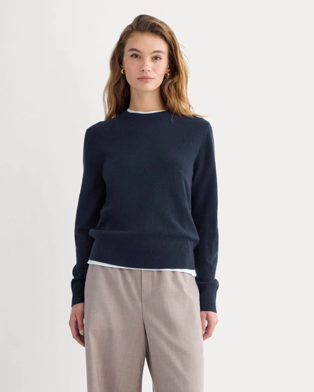 Cashmere Slim Crew Sweater | Navy