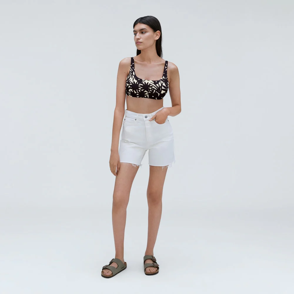 The Square-Neck Bikini Top | Black / Canvas Floral