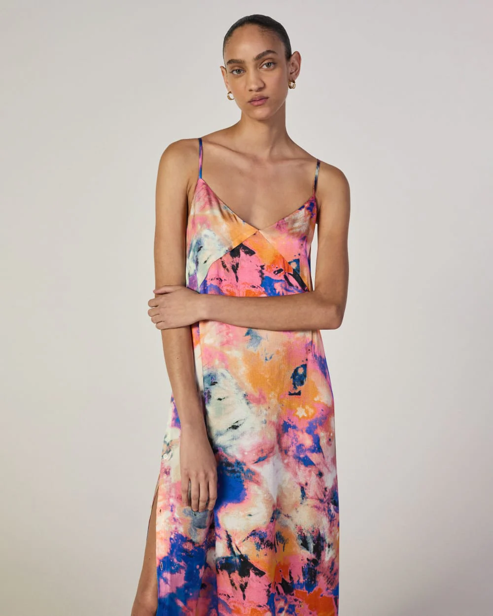 The Everlane x Marques' Almeida Satin Tie-Dye Dress | Multi Tie-Dye
