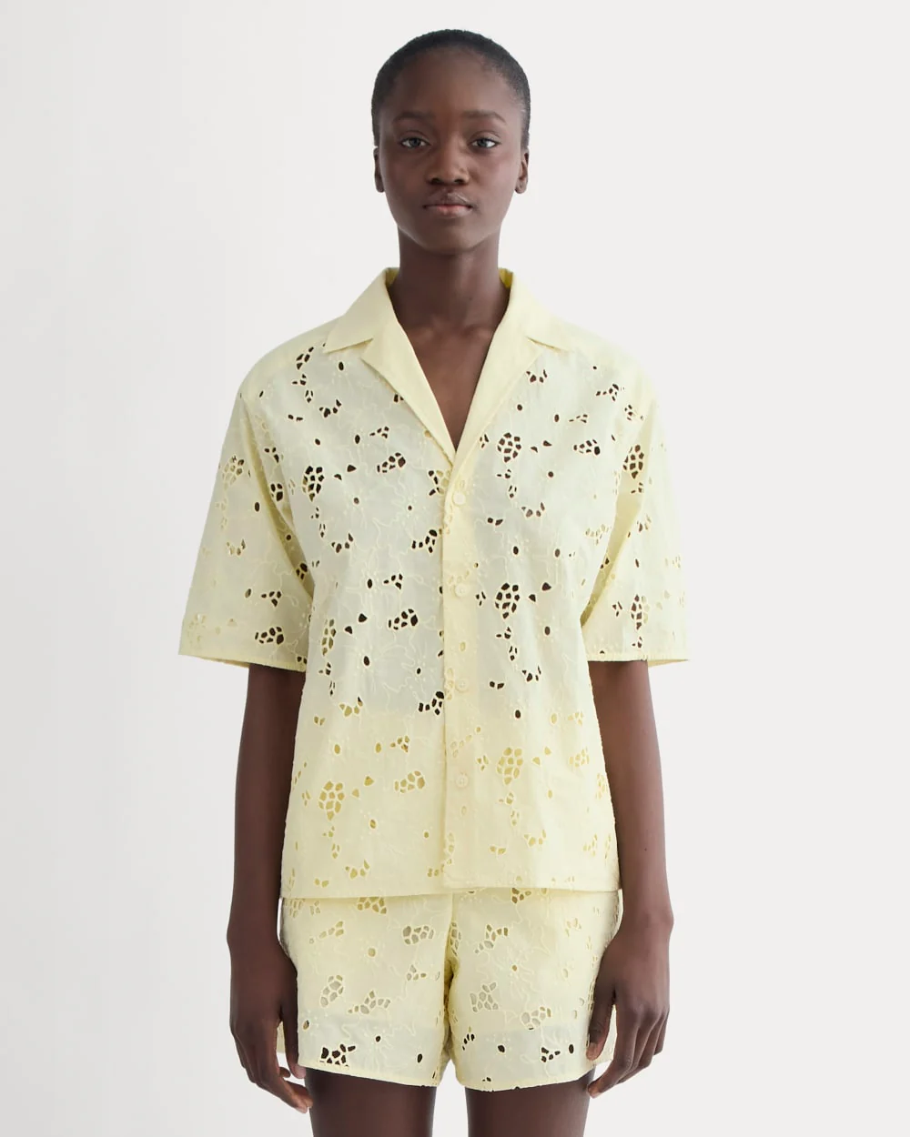 The Eyelet Camp Shirt | Light Yellow