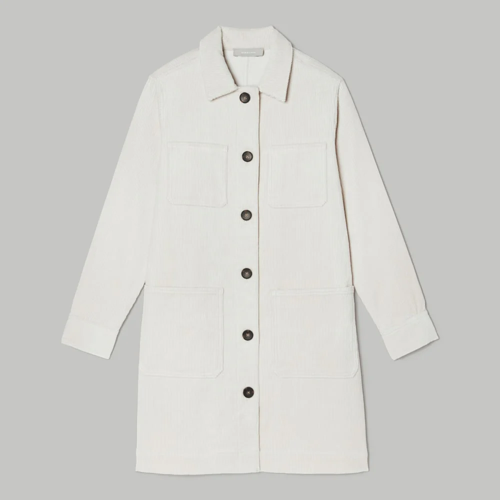 The Corduroy Long Shirt Jacket | Sandstone