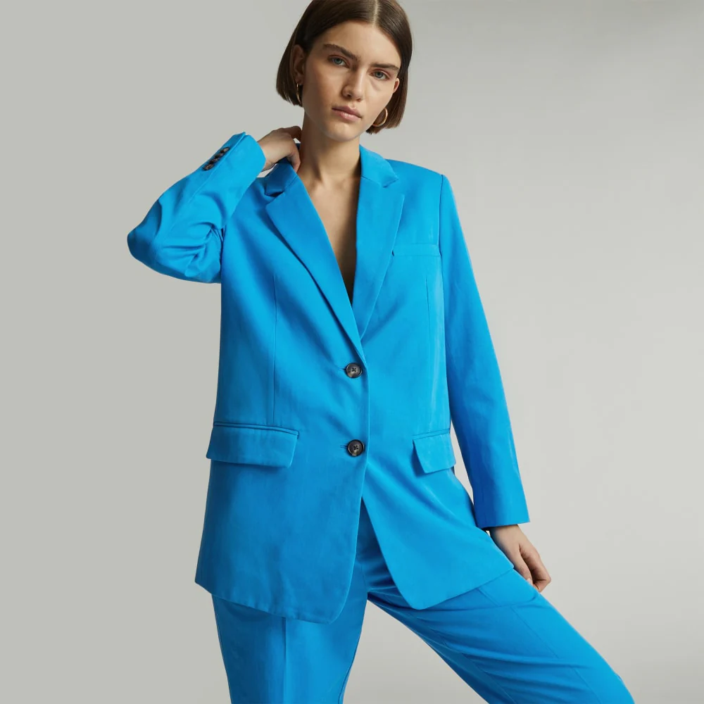 The Oversized Blazer in Buttersmooth | Brilliant Blue
