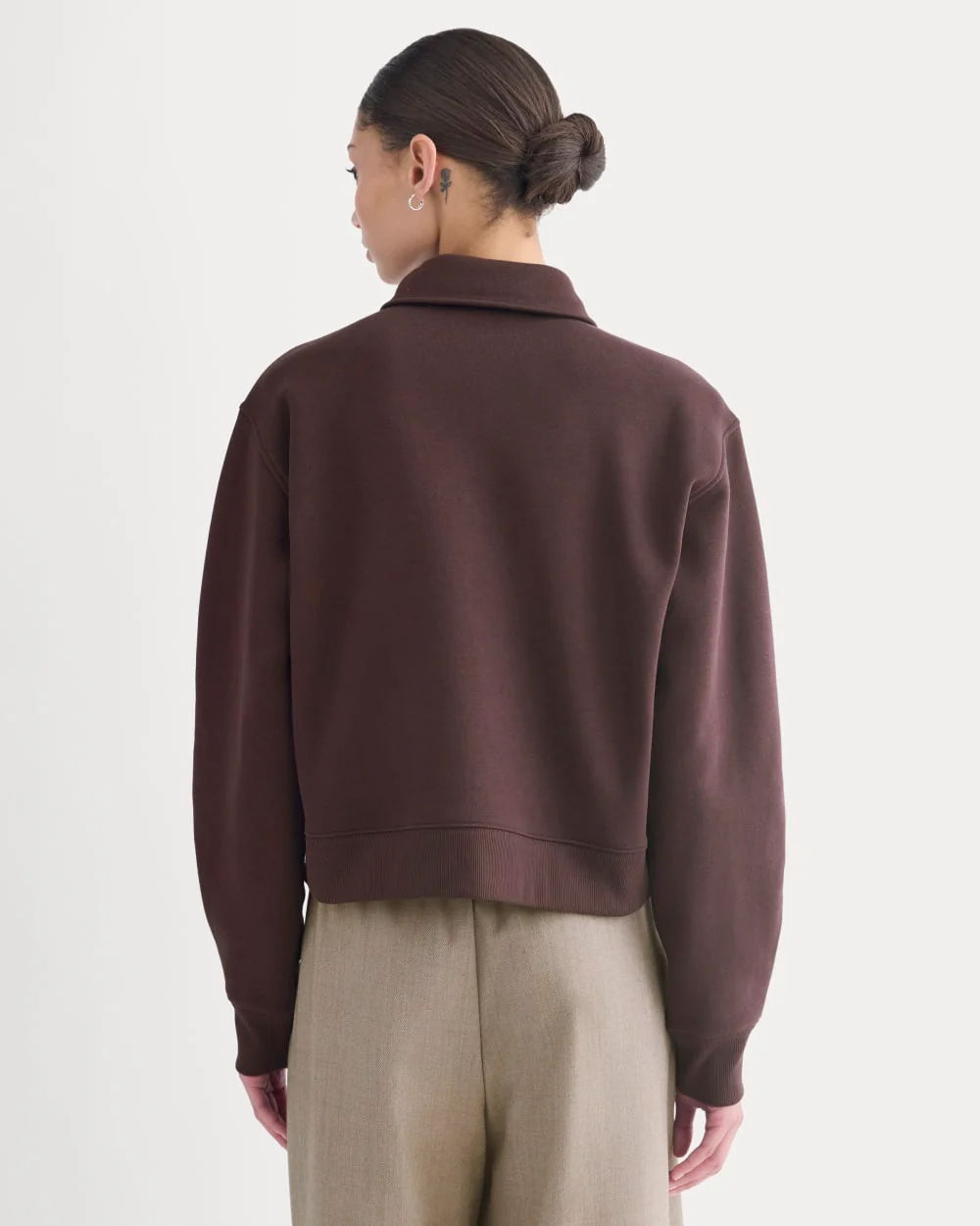 Luxe Fleece Zip Polo | Dark Chocolate