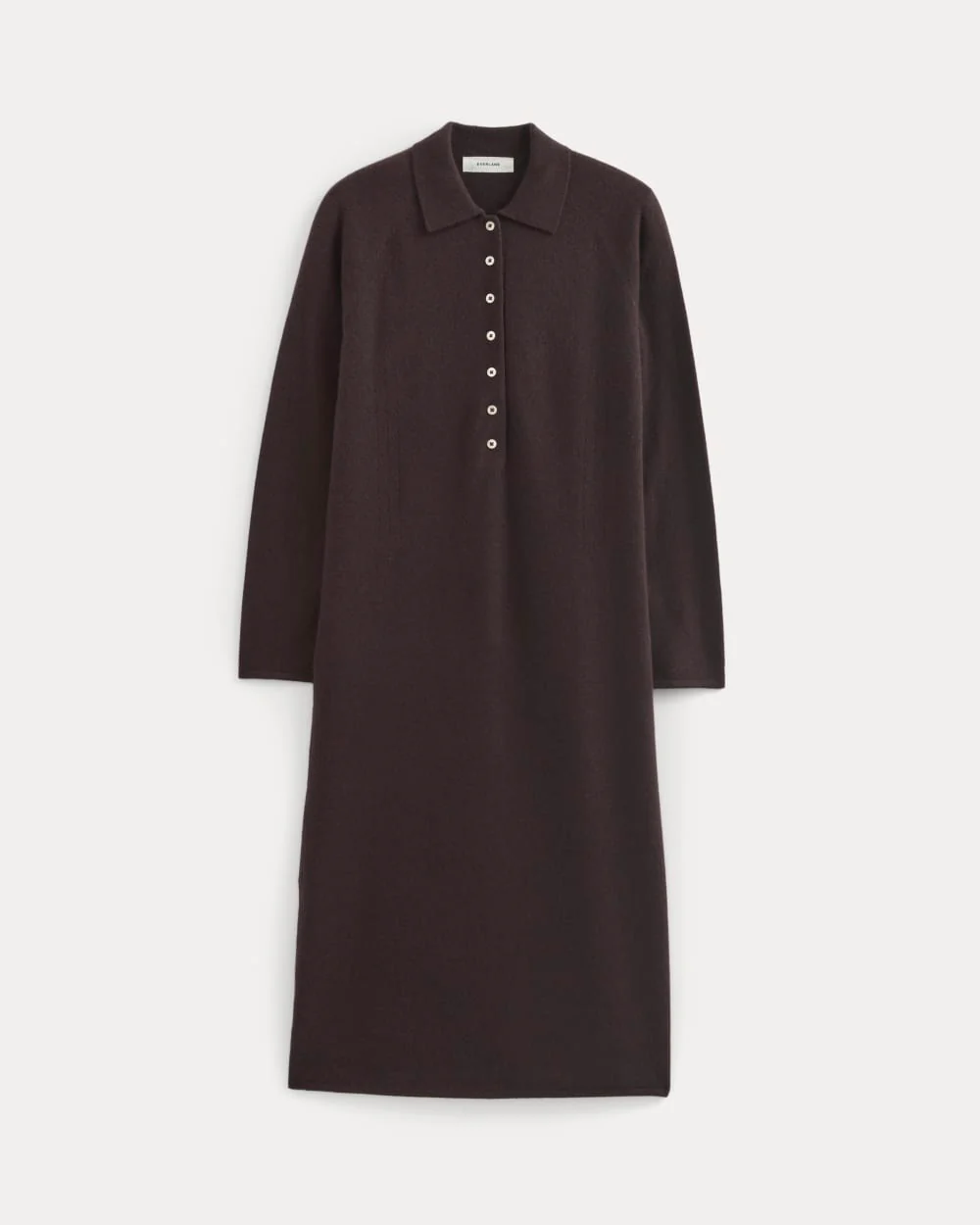 Cashmere Polo Midi Dress | Dark Chocolate