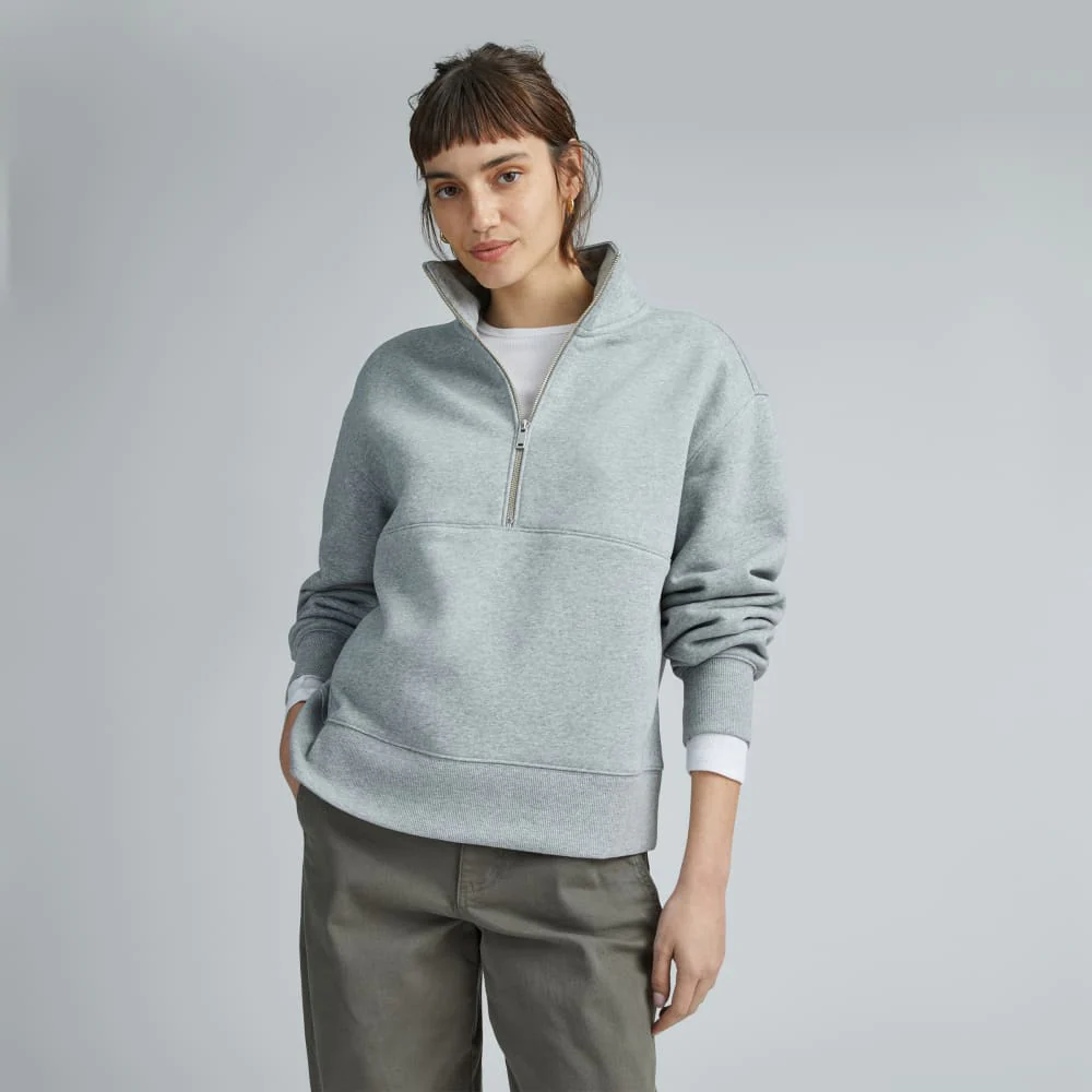 The ReTrack Half-Zip Sweatshirt | Heather Grey