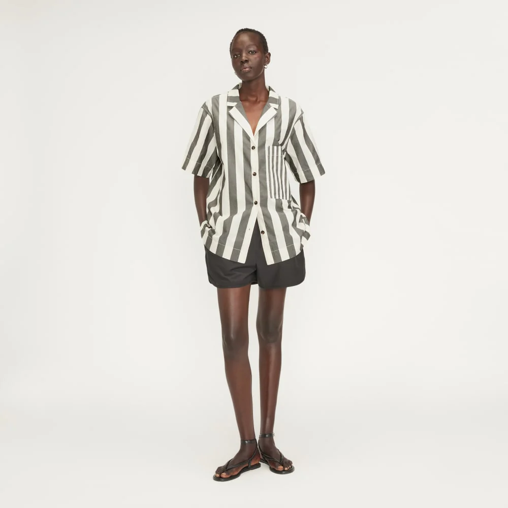 The Poplin Shirt | Bone / Black