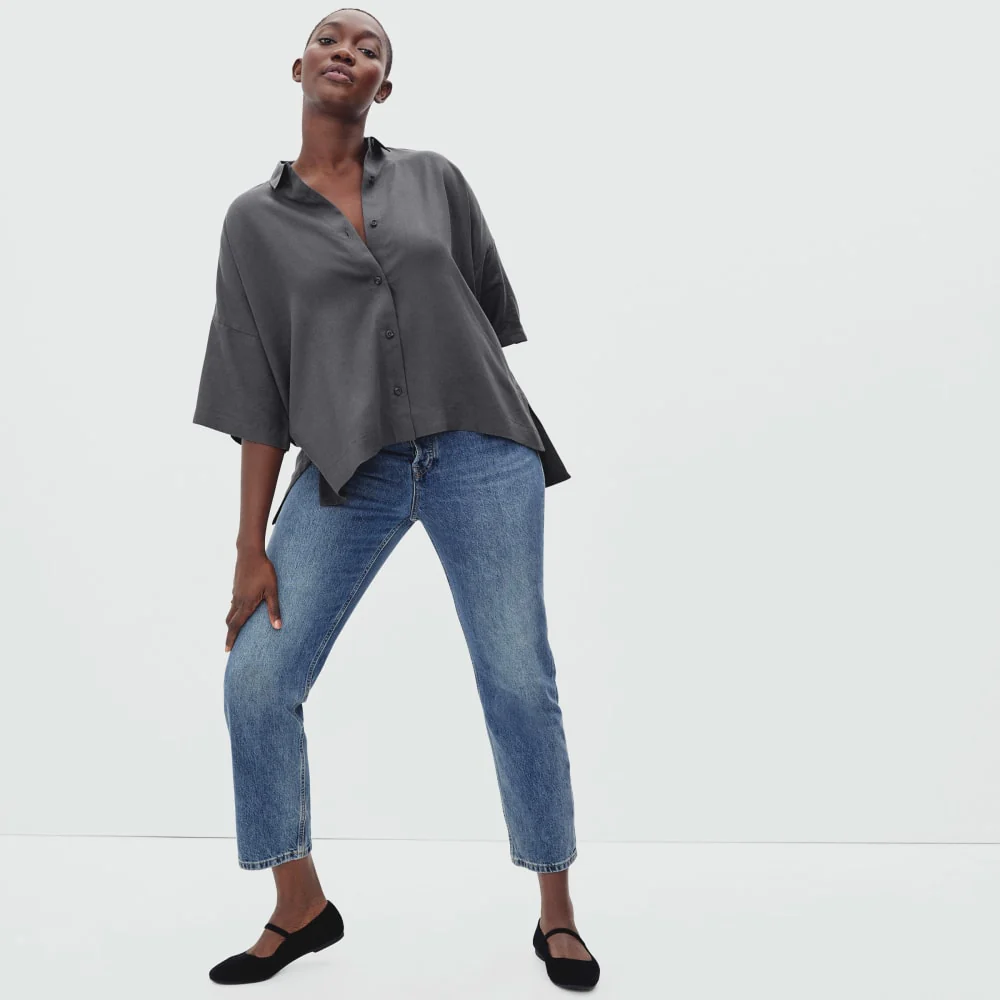 The Drapey Square Shirt | Slate Grey