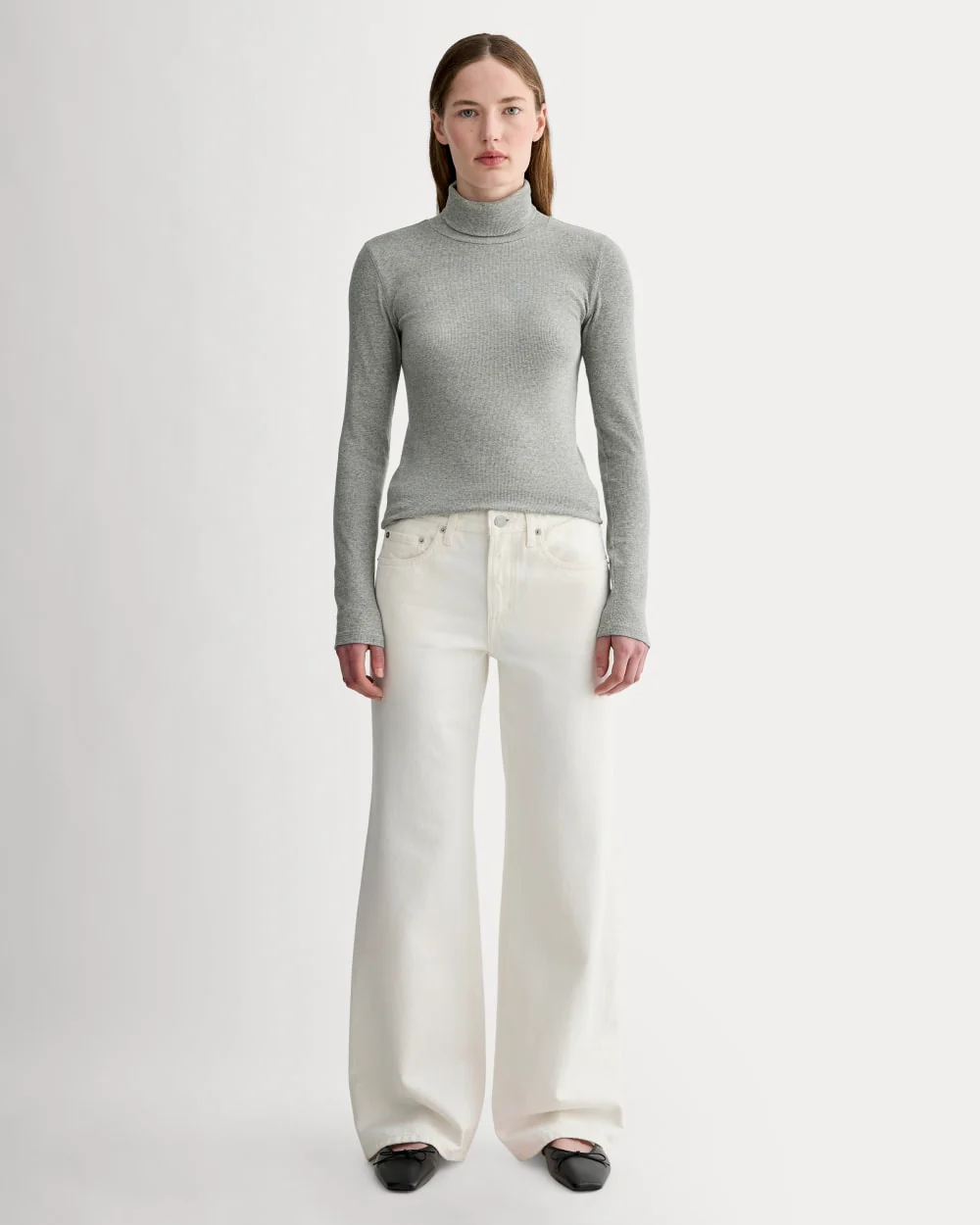 The Luxe Rib Turtleneck | Washed Heathered Grey