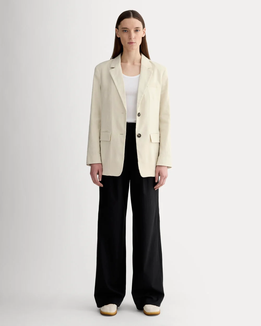 The Oversized Blazer in Stretch Linen | Birch