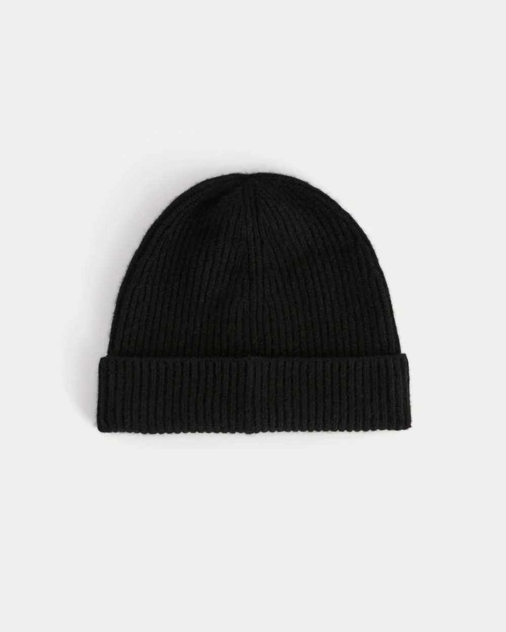 The Cashmere Ribbed Beanie | Black