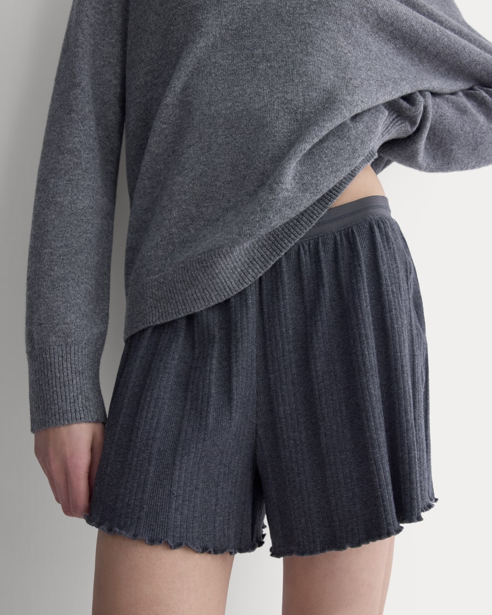 Lounge Rib Short | Heathered Soot