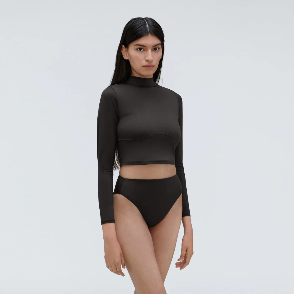 The High-Rise Cheeky Bikini Bottom | Black