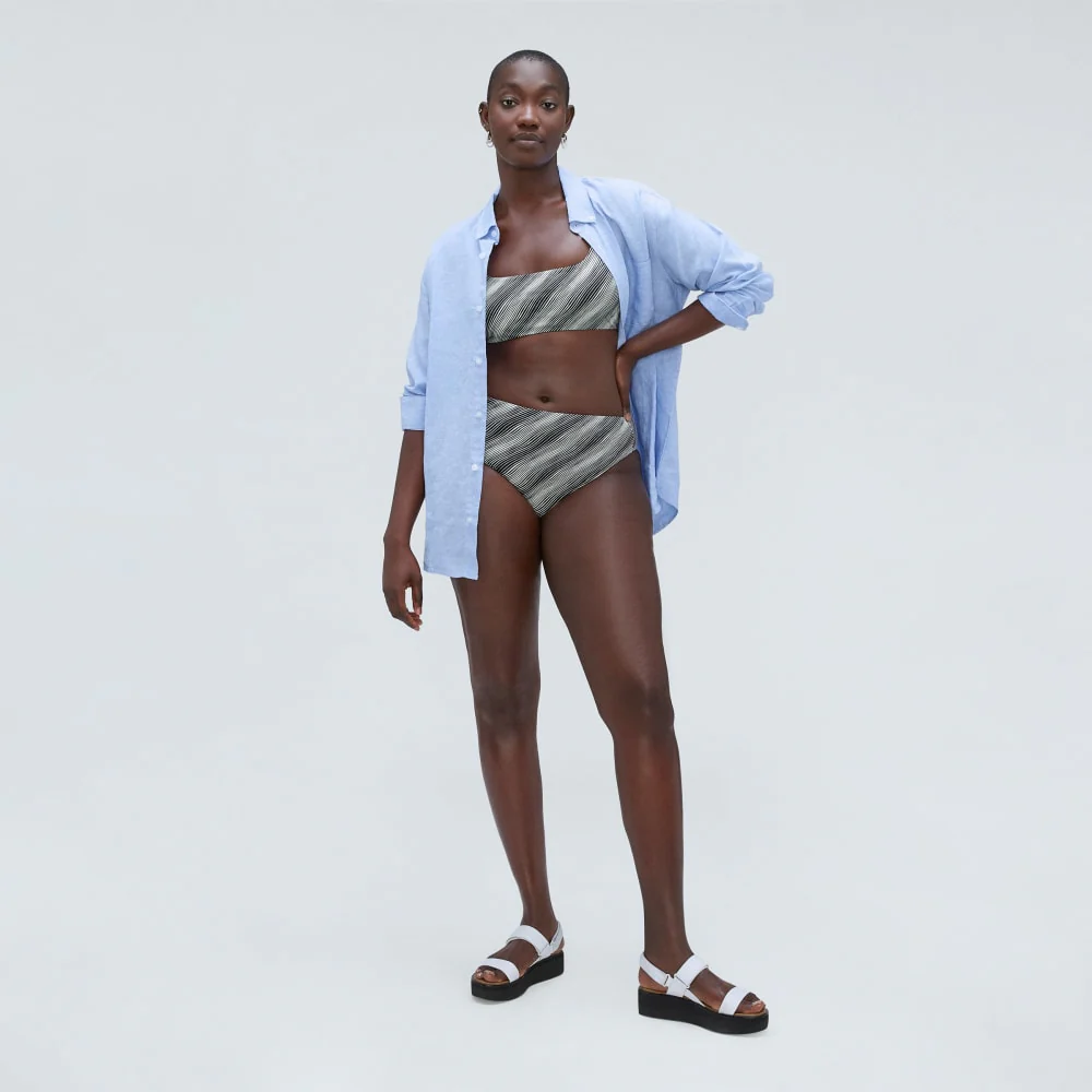 The Square-Neck Bikini Top |  Black / Canvas