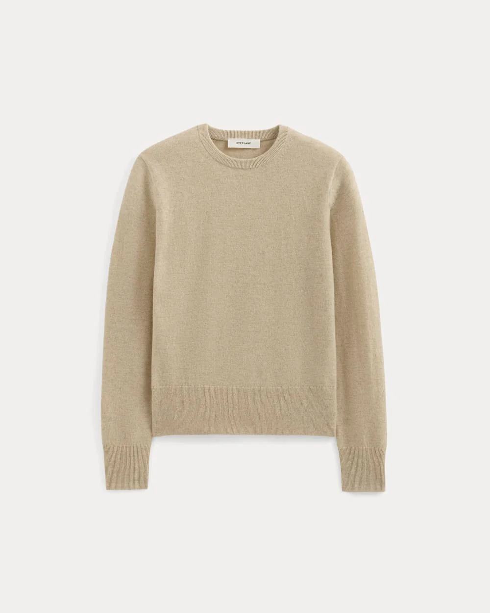 Cashmere Slim Crew Sweater | Heather Light Camel