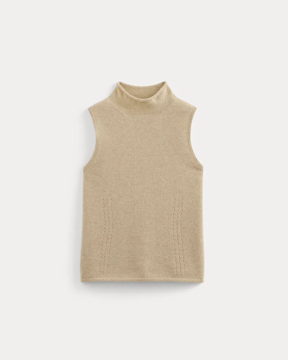 Cashmere Funnel-Neck Tank | Heather Light Camel