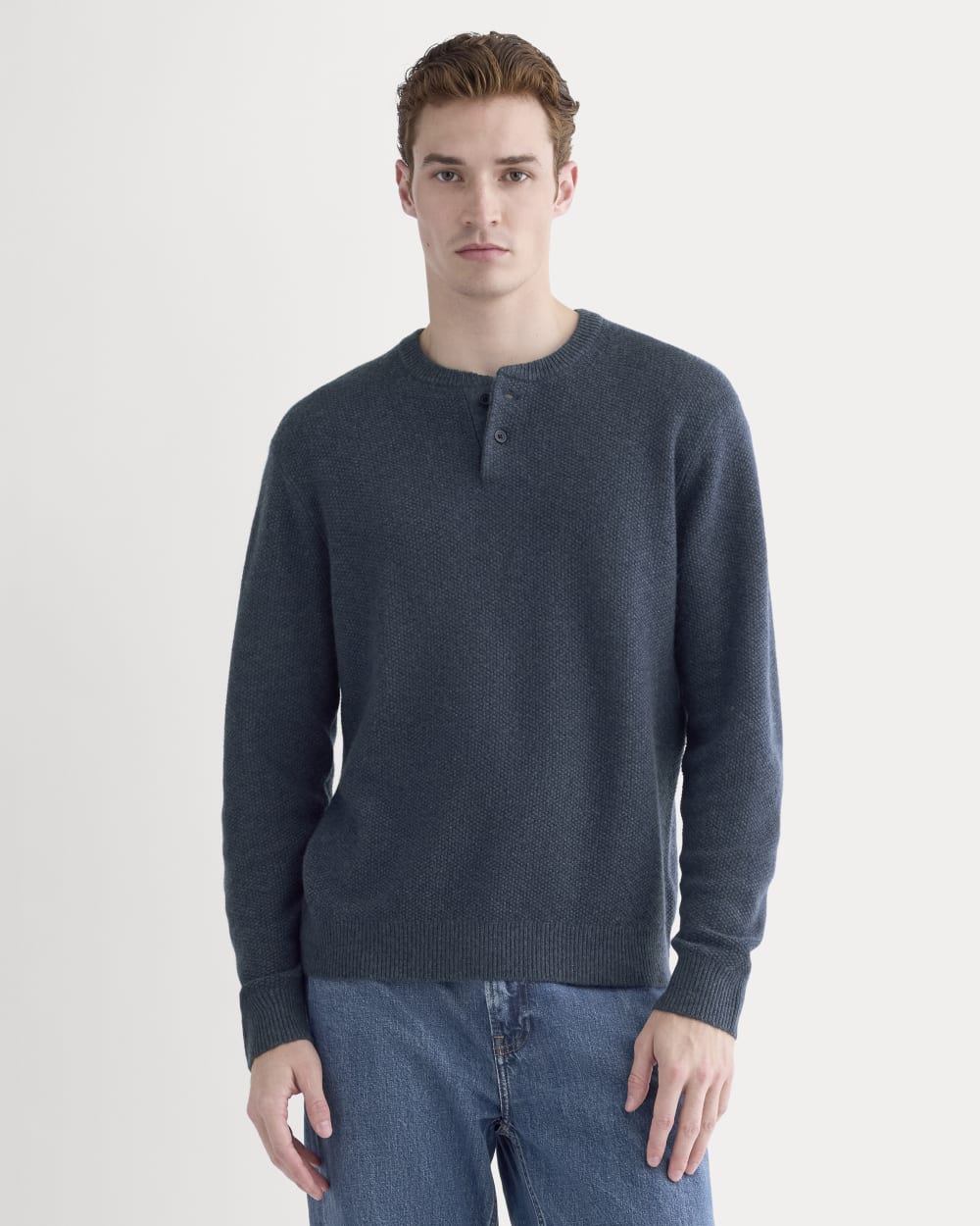 Henley in Wool Cashmere | Indigo