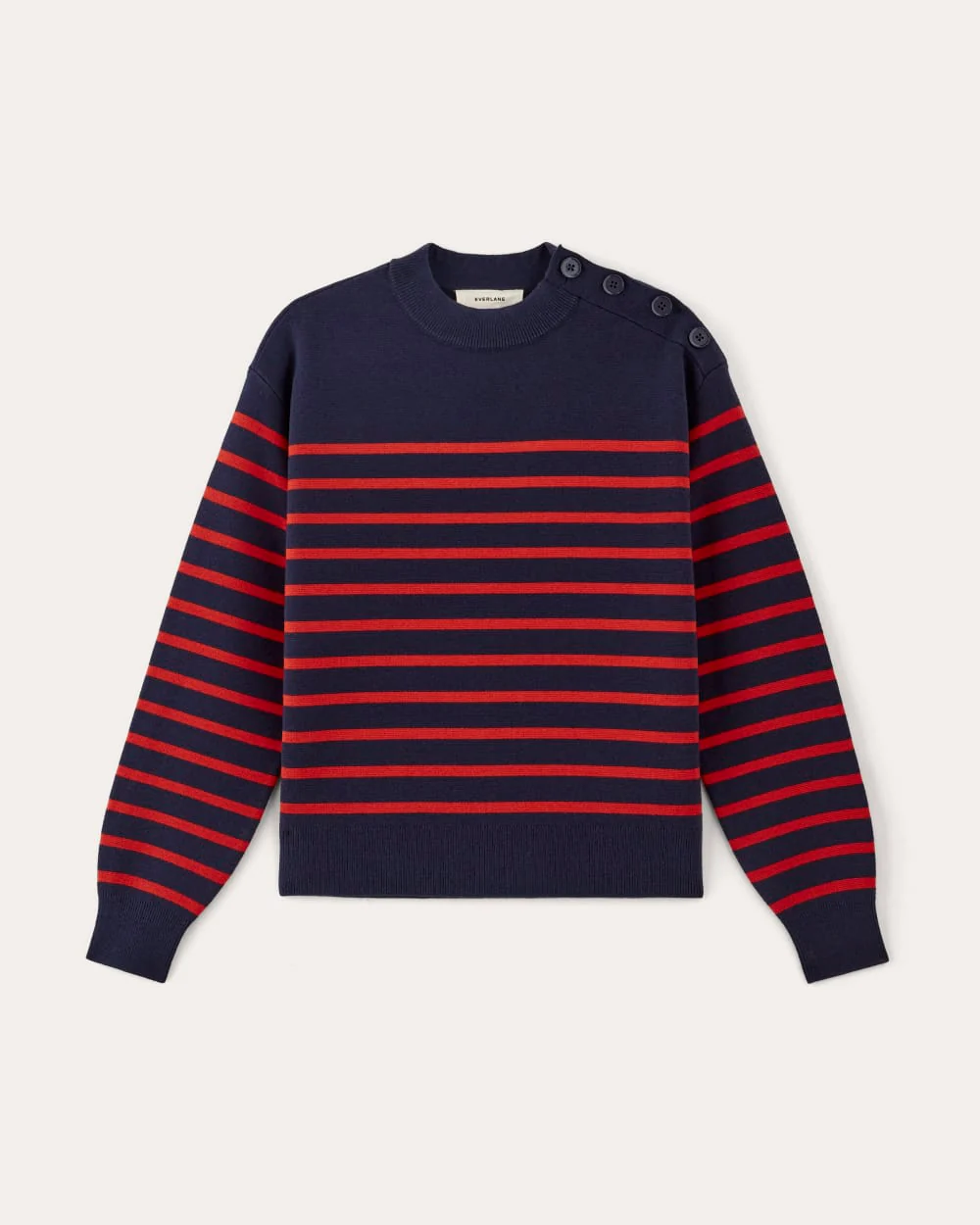 The Mariner Crew Sweater | Navy / Poppy Red