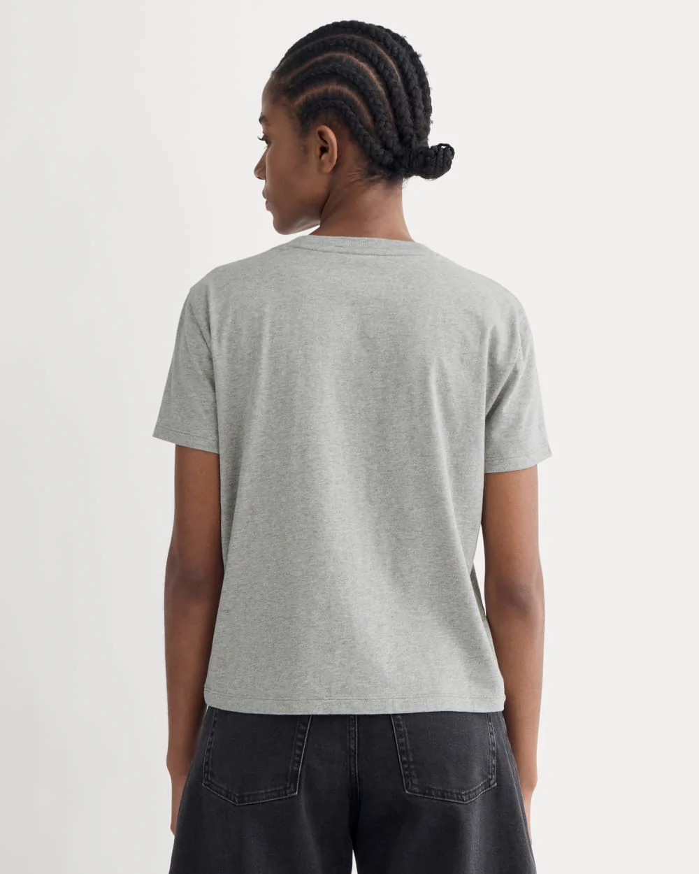 The Box-Cut Tee in Essential Cotton |  Heathered Grey | Pocket