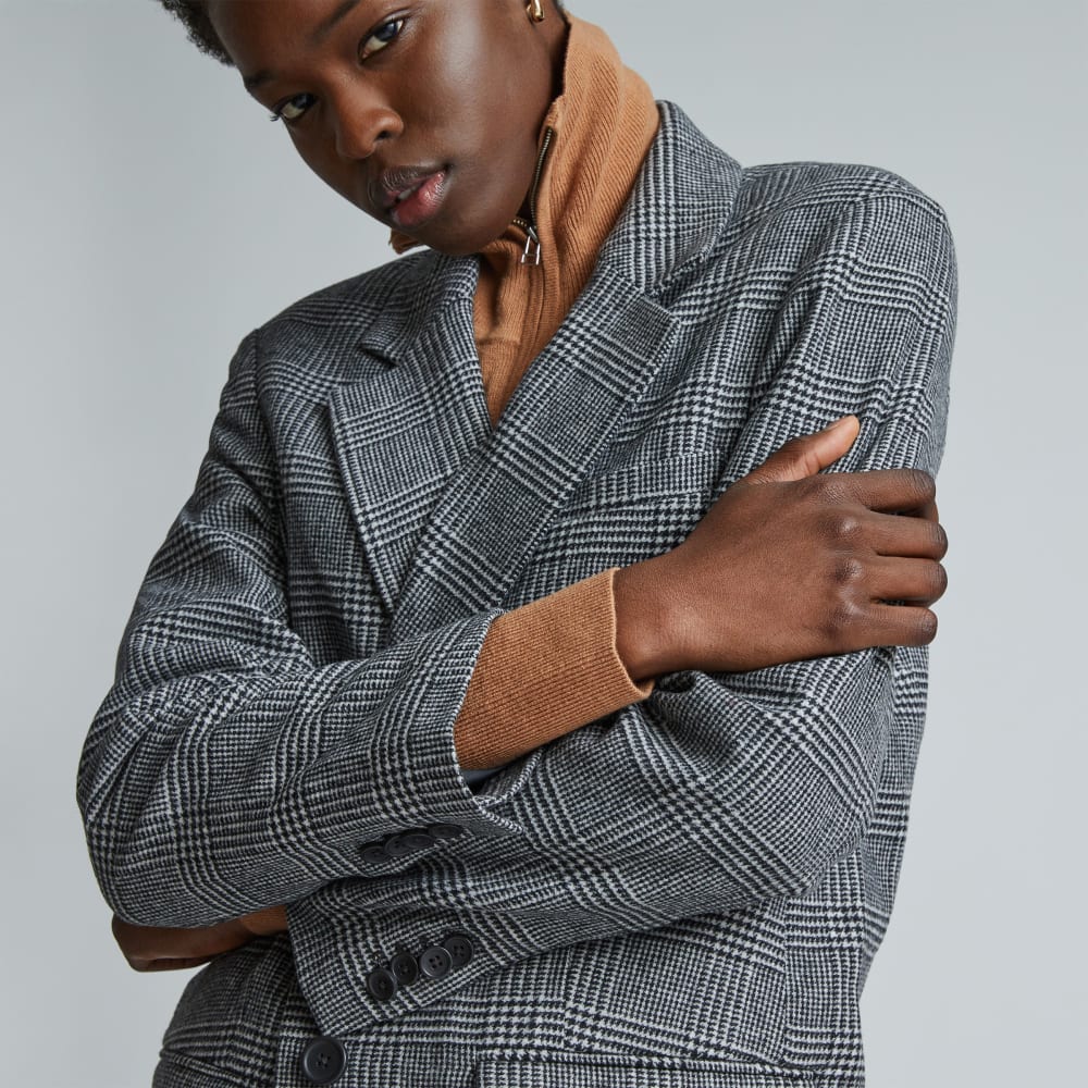 The Oversized Blazer in Wool | Glen Plaid